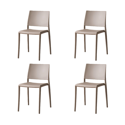 Silla Toledo, Color Taupe, Con espaldar liso y cuadrado, diseño moderno X4