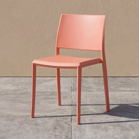 Silla Toledo, Color Terracota, Con espaldar liso y cuadrado, diseño moderno