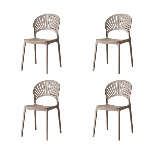 Set de 4 Sillas Paraíso, Color Taupe, con Espaldar y Diseño Moderno