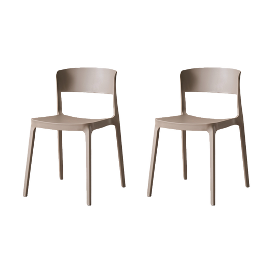 Set de 2 Sillas Mónaco, Color Taupe, con Espaldar y Diseño Moderno