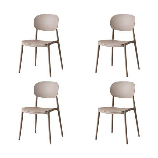 Set de 4 Sillas Milán, Color Taupe, con Espaldar y Diseño Moderno