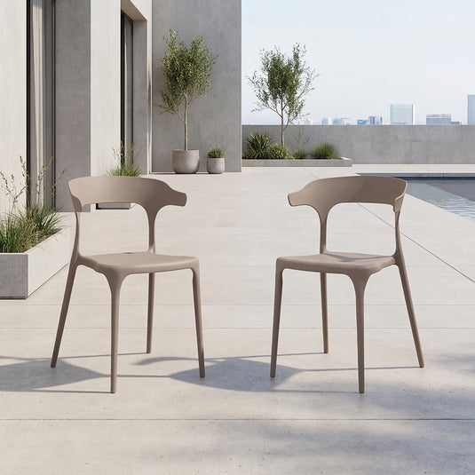 Set de 2 Sillas Elena, Color Taupe, Diseño Moderno