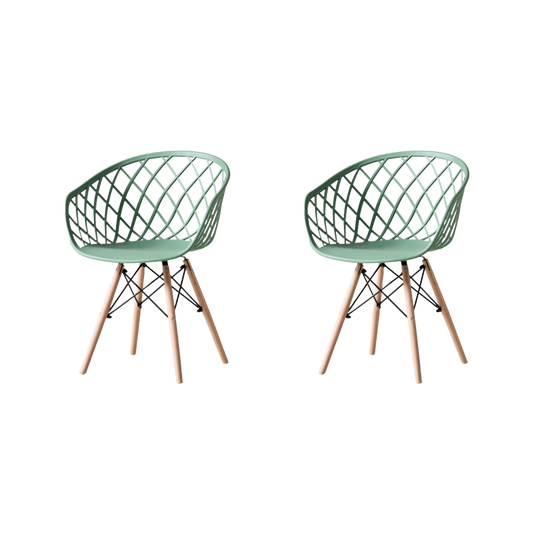 Set de 2 Sillas Oasis con Brazos, Color Verde Olivo, con Espaldar