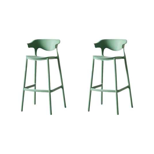 Set de 2 Sillas para Bar Elena, Color Verde Oliva, Diseño Moderno