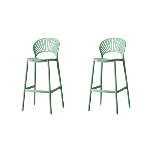 Set de 2 Sillas para Bar Paraíso, Color Verde Olivo, Diseño Moderno