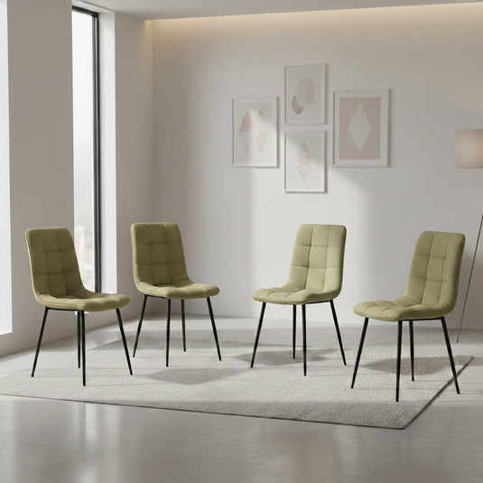 Combo Auren, Incluye una Mesa y 4 Sillas Color Verde Oliva Claro