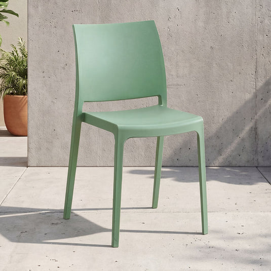 Silla Soho, Verde, Con espaldar cerrado y diseño minimalista