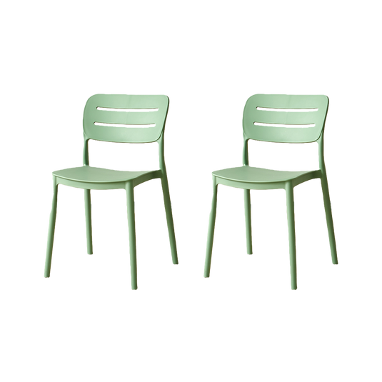 Set de 2 Sillas Harriman, Verde, con Medio Espaldar y Diseño Minimalista