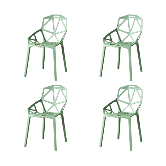Set de 4 Sillas Roxy, Color Verde, con Espaldar y Diseño Moderno