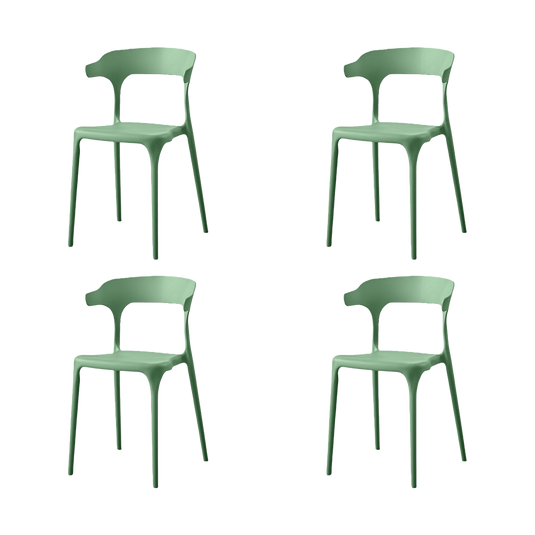 Set de 4 Sillas Elena, Color Verde, Diseño Moderno