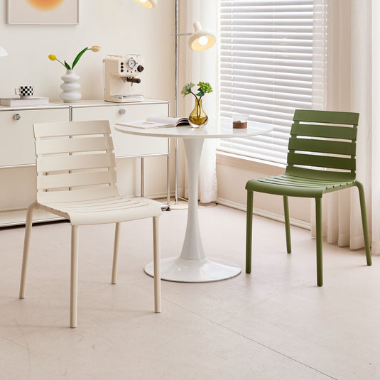 Set de 4 Sillas Montana, Color Verde, con Espaldar en Líneas Diseño Moderno