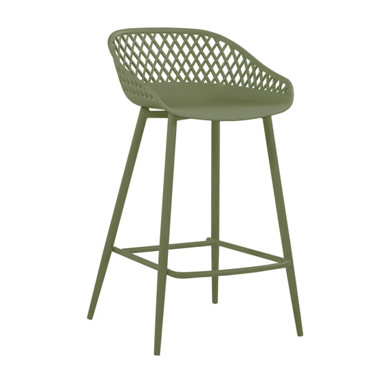 Silla para Bar India, Color Verde, con Estructura Metálica