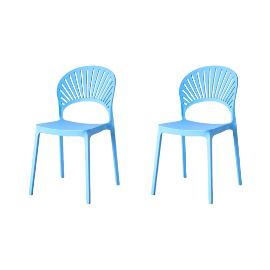 Set de 2 Sillas Paraíso, Color Azul, con Espaldar y Diseño Moderno