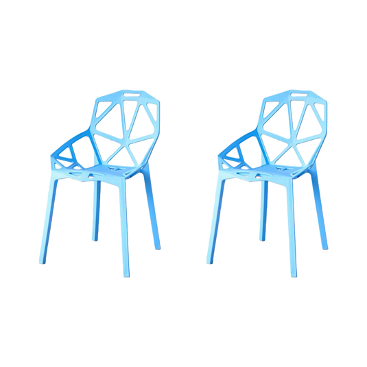 Set de 2 Sillas Roxy, Color Azul, con Espaldar y Diseño Moderno
