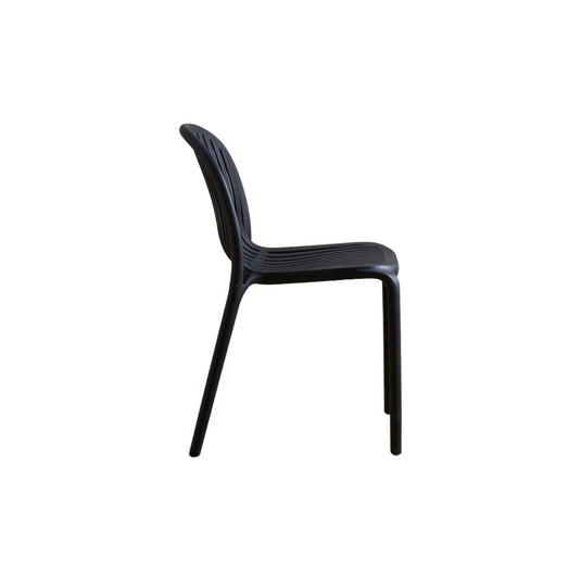 Set de 2 Sillas Marruecos, Negro, con Espaldar en Rayas y Diseño Minimalista