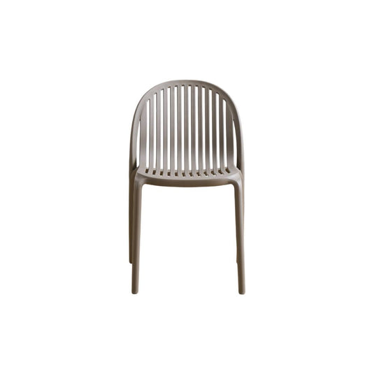 Set de 4 Sillas Marruecos, Taupe, con Espaldar en Rayas y Diseño Minimalista