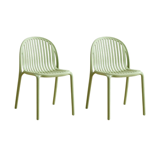 Set de 2 Sillas Marruecos, Verde Olivo, con Espaldar en Rayas y Diseño Minimalista