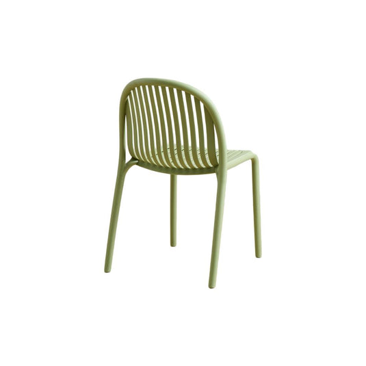 Set de 4 Sillas Marruecos, Verde Olivo, con Espaldar en Rayas y Diseño Minimalista