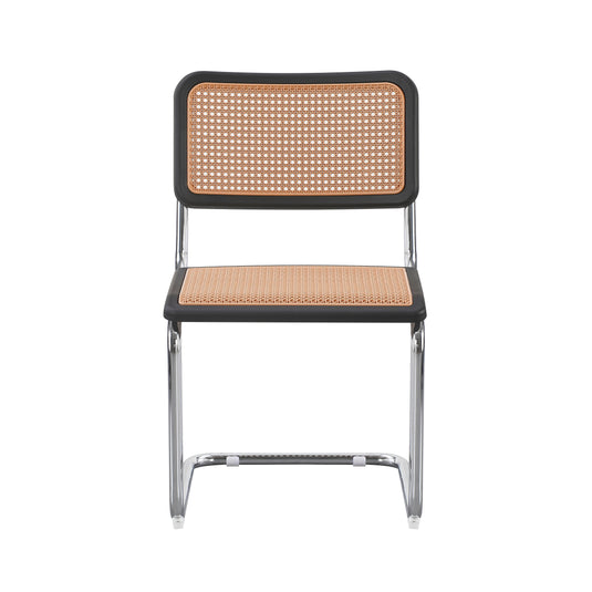 Silla Vintage Dos, Plata, Negro y Beige, con Espaldar Transpirable y Diseño Retro