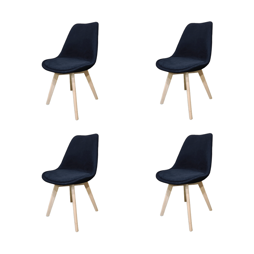 Set De Sillas Romero X4 Negro Y Café Claro