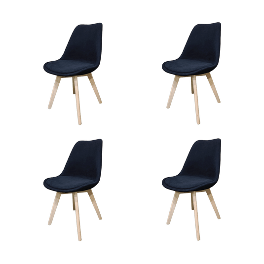 Set De Sillas Romero X4 Negro Y Café Claro