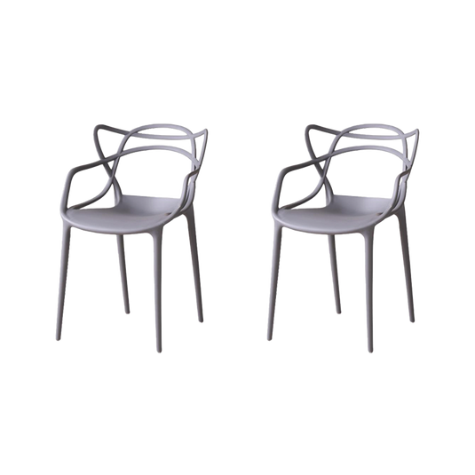 Set de 2 Sillas Palermo, Color Gris, con Espaldar y Diseño Moderno