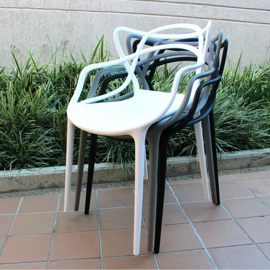 Kit por 4 Silla Solna Para Sala Comedor Jardín - Blanca