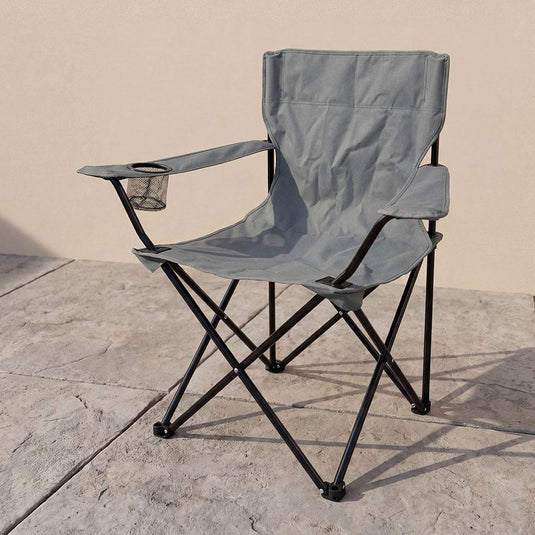 Silla Plegable Camping Tanzania, Gris Oscuro, Incluye Bolsa de Transporte