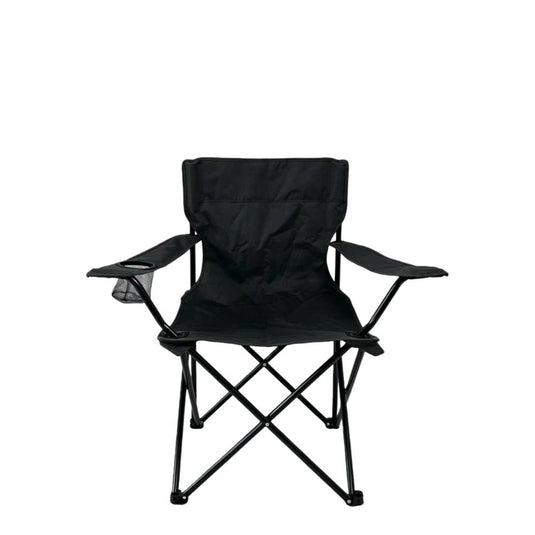 Set de 4 Sillas Plegable Camping Tanzania, Negro, con Portavasos
