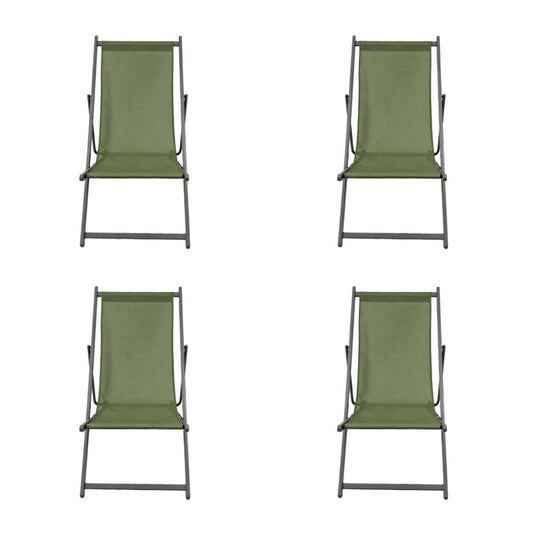 Set de 4 Sillas Plegables Reclinable Kenya, Verde, con Tres Posiciones