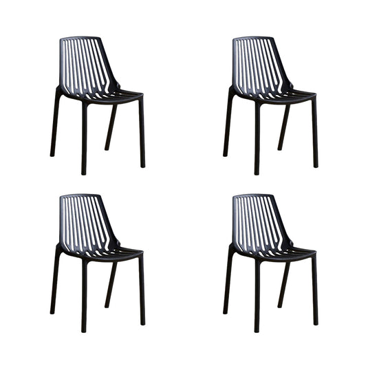 Set de 4 Sillas Tanger, Negro, con Espaldar y Diseño Moderno