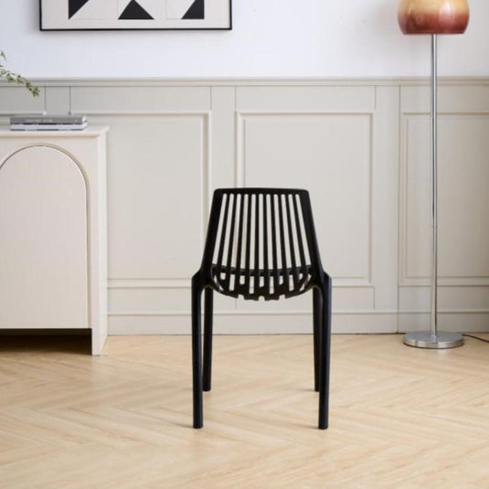 Set de 4 Sillas Tanger, Negro, con Espaldar y Diseño Moderno