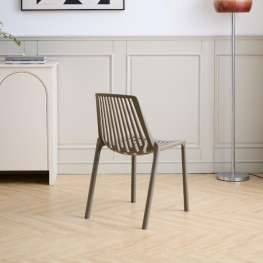 Set de 4 Sillas Tanger, Taupe, con Espaldar y Diseño Moderno