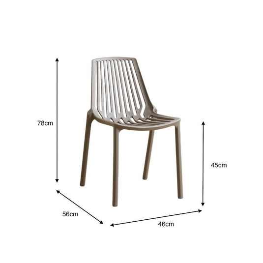 Set de 2 Sillas Tanger, Taupe, con Espaldar y Diseño Moderno