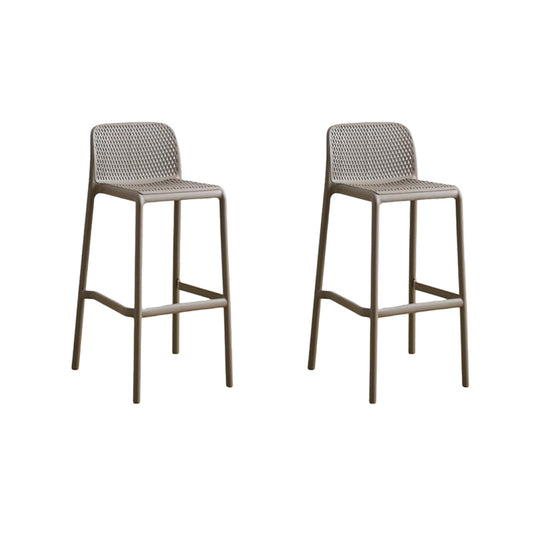 Set de 2 Sillas para Bar Túnez, Color Taupe, con Espaldar Redondeado y Transpirable