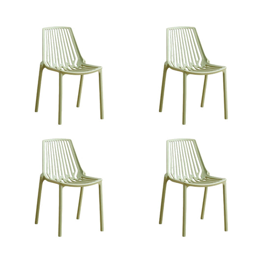 Set de 4 Sillas Tanger, Verde Olivo, con Espaldar y Diseño Moderno