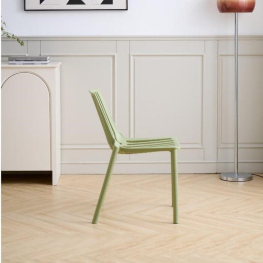 Set de 4 Sillas Tanger, Verde Olivo, con Espaldar y Diseño Moderno