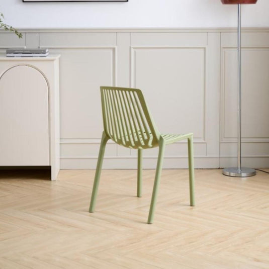 Set de 4 Sillas Tanger, Verde Olivo, con Espaldar y Diseño Moderno