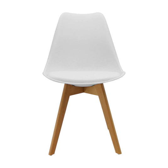 Kit Por 2 Silla Oslo Asiento Acolchado Patas en Madera - Blanca