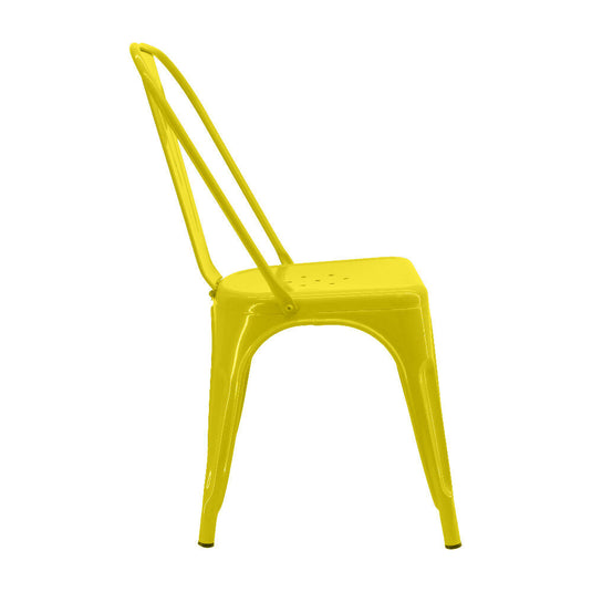 Kit por 4 Silla Tolix Metalica Para Comedor Restaurante - Amarillo