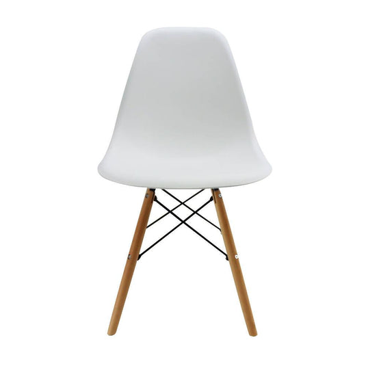 Kit por 2 sillas Eames Patas En Madera para comedor, sala, restaurante - Blanca