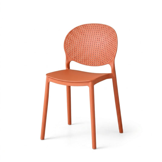 Set de 2 Sillas Florida, Color Terracota, con Espaldar y Diseño Moderno