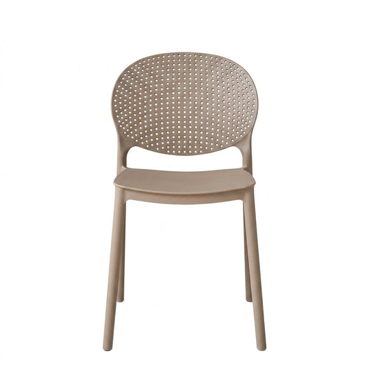 Silla Florida, Color Taupe, con Espaldar y Diseño Moderno