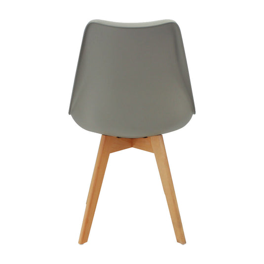 Kit Por 4 Silla Oslo Asiento Acolchado Patas en Madera - Gris