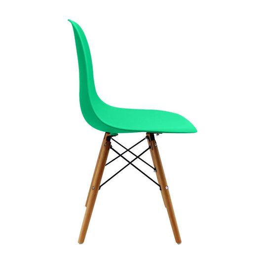 Kit por 2 sillas Eames Patas En Madera para comedor, sala, restaurante - Verde Menta