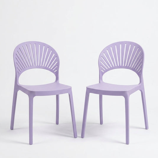 Set de 2 Sillas Paraíso, Color Lila, con Espaldar y Diseño Moderno