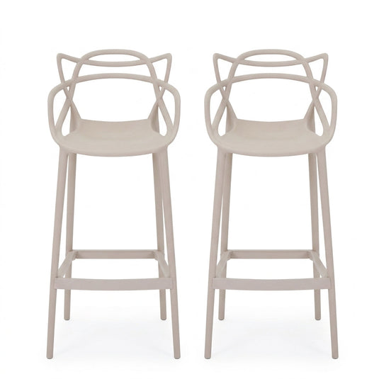 Set de 2 Sillas para Bar Palermo, Taupe, con Reposa Pies Doble Propósito