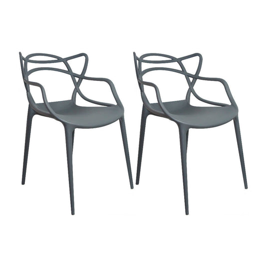Kit por 2 Silla Solna Para Sala Comedor Jardín - Gris