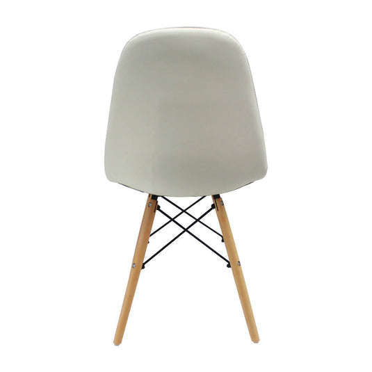 Kit por 4 Silla Botones Eames Acolchada - Blanca