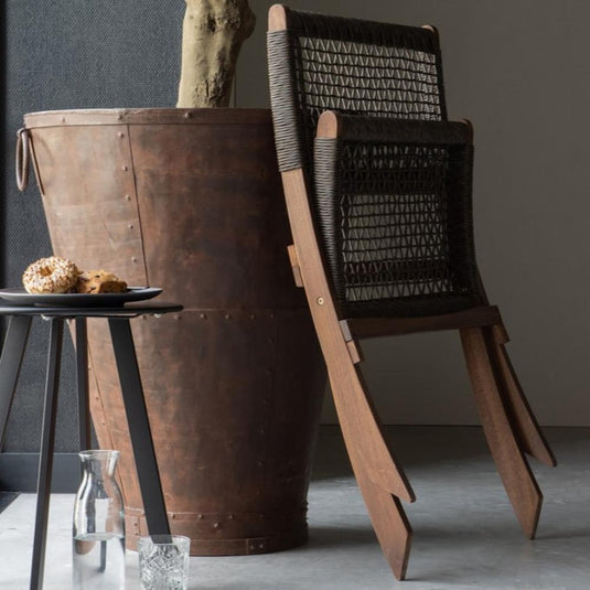 Set de 4 Sillas Plegable de Madera para Exterior Vora, Mocha, Diseño Rústico y Moderno